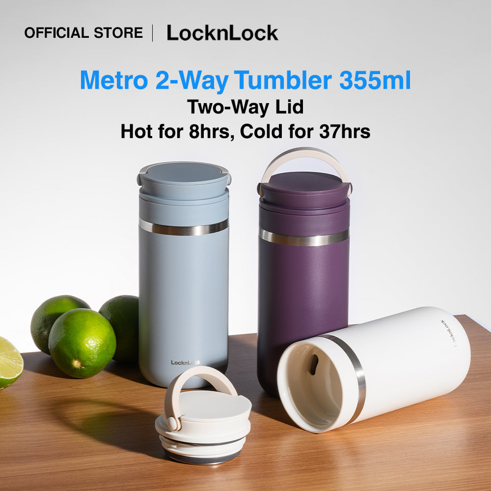 LocknLock Metro Two Way Tumbler Handle Cup Water Bottle Stainless