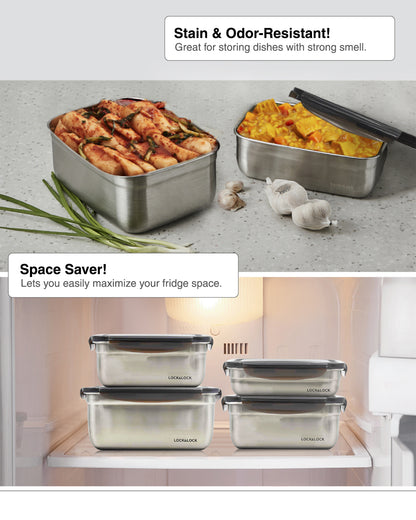Set of 12 Stainless Steel Food Containers