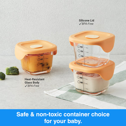 Baby Glass Food Container 260ml Set of 3