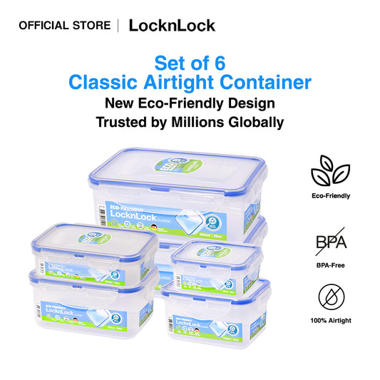 Set of 6 Classic Renew Eco-Friendly Airtight Container HPL811S6