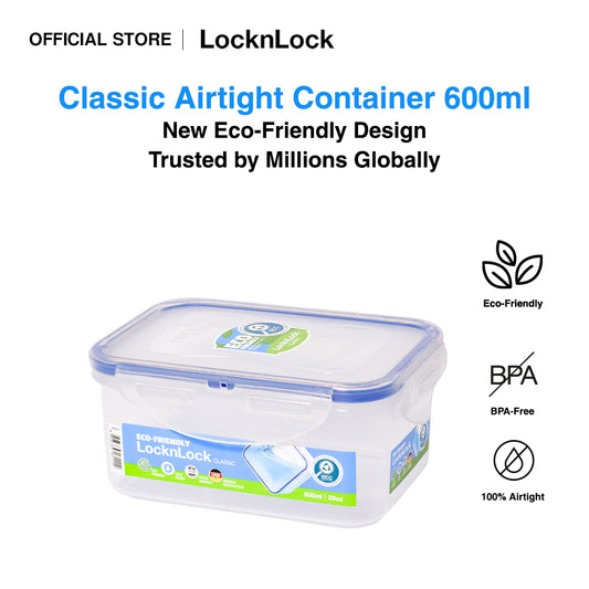 LocknLock Eco-Friendly Classic Airtight Rectangular Food Container 600ml HPL811