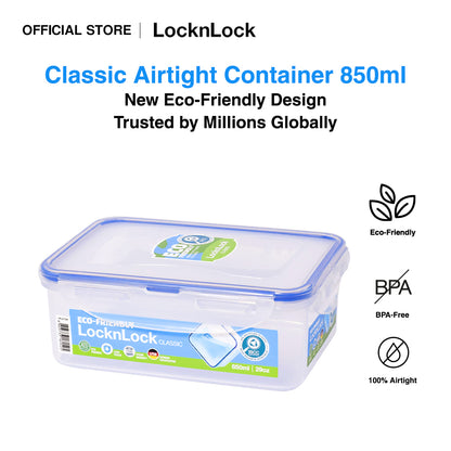 LocknLock Eco-Friendly Classic Airtight Rectangular Food Container er 850ml HPL815M | Lunch Box