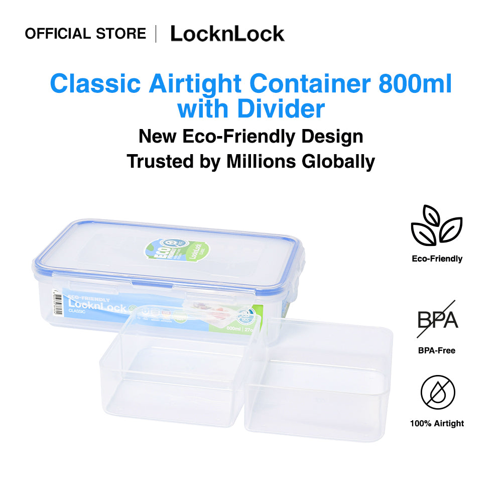 LocknLock Eco-Friendly Classic Food Container with Divider 800ml HPL816C