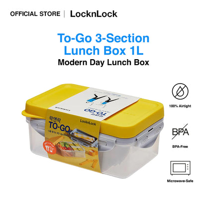 To-Go 3-Section Modern Airtight Lunch Box 1L