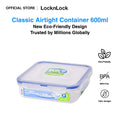LocknLock Eco-Friendly Classic Airtight Square Food Container 600ml HPL822