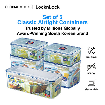 LocknLock Set of 5 Classic Airtight Food Containers