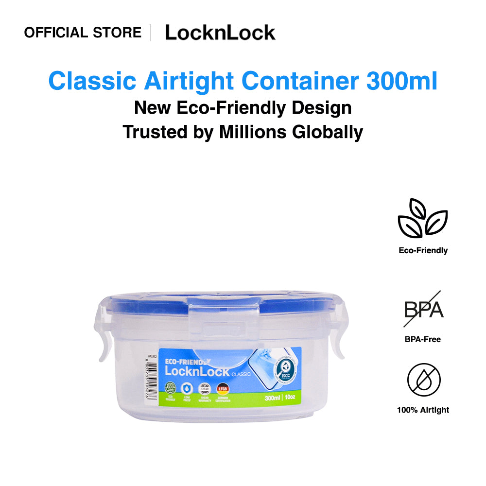 LocknLock Eco-Friendly Classic Airtight Round Food Container 300ml HPL932