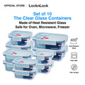 LocknLock Set of 10 The Clear Glass (Mix) Airtight Oven Glass Containers